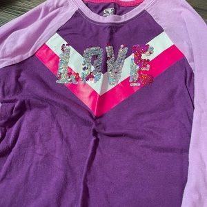 Long sleeve sequin shirt